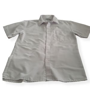 Mens short sleeve uniform white dress shirt